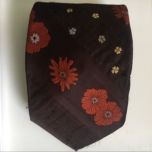 Vintage brown floral tie